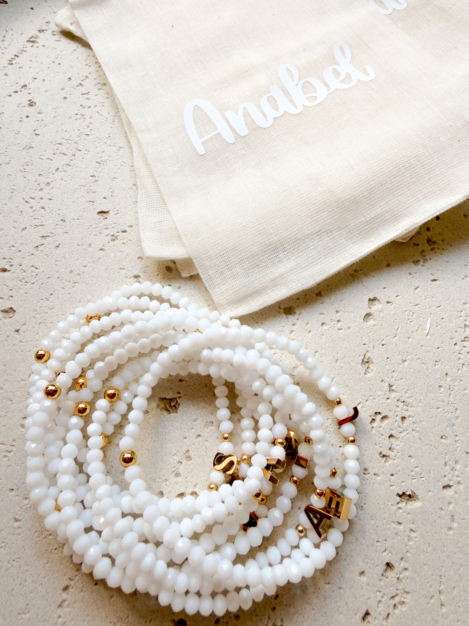 Detalle saquito pulsera cristal - Imagen 3