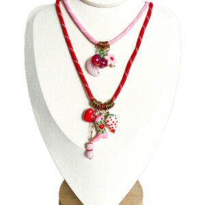 Pack dos collares CANDYLAND pink&red