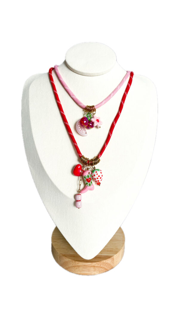 Pack dos collares CANDYLAND pink&red