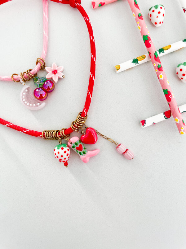 Pack dos collares CANDYLAND pink&red