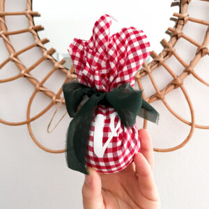 Bola de Navidad tela vichy roja