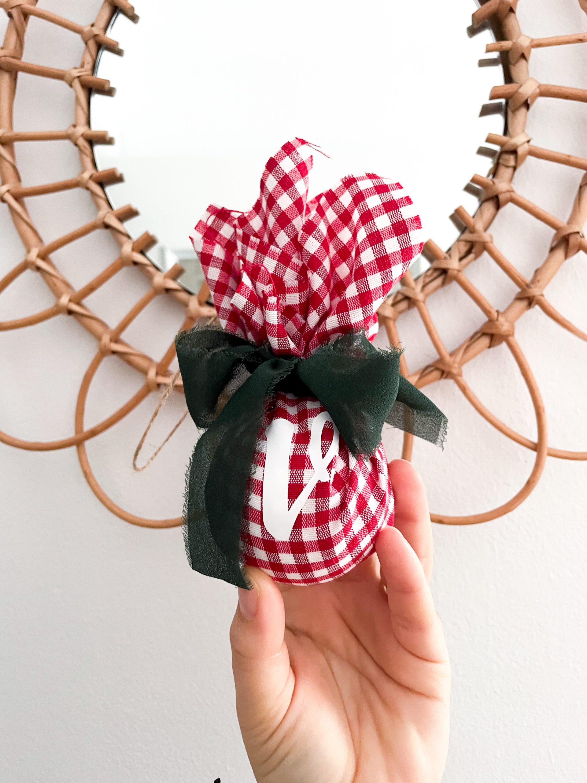 Bola de Navidad tela vichy roja