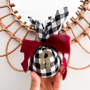 Bola de Navidad tela vichy negra