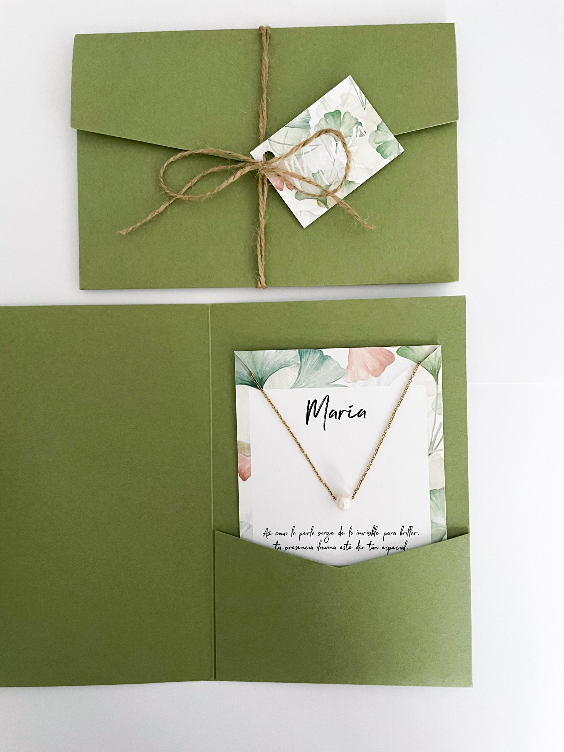 Detalle sobre verde/rosa cadena Perla - Imagen 3