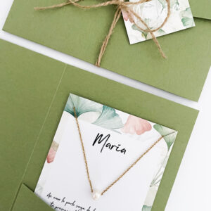 Detalle sobre verde/rosa cadena Perla