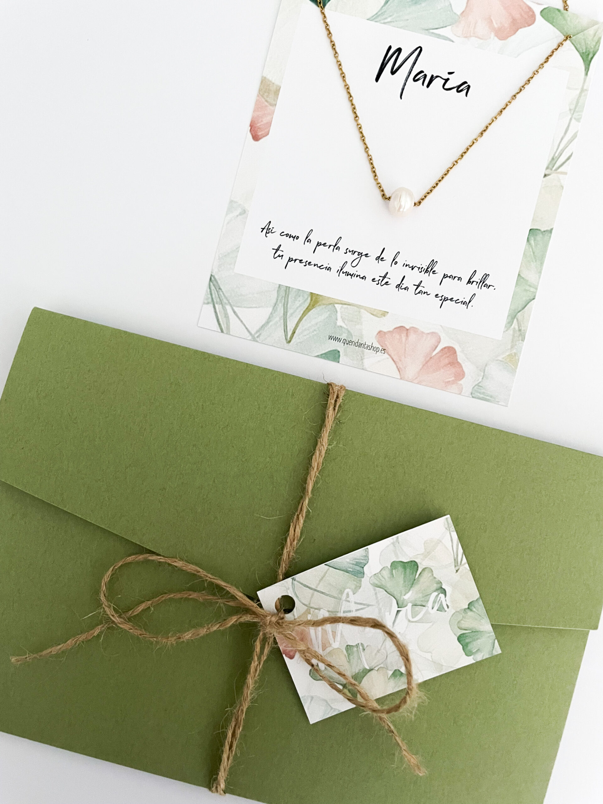 Detalle sobre verde/rosa cadena Perla - Imagen 4