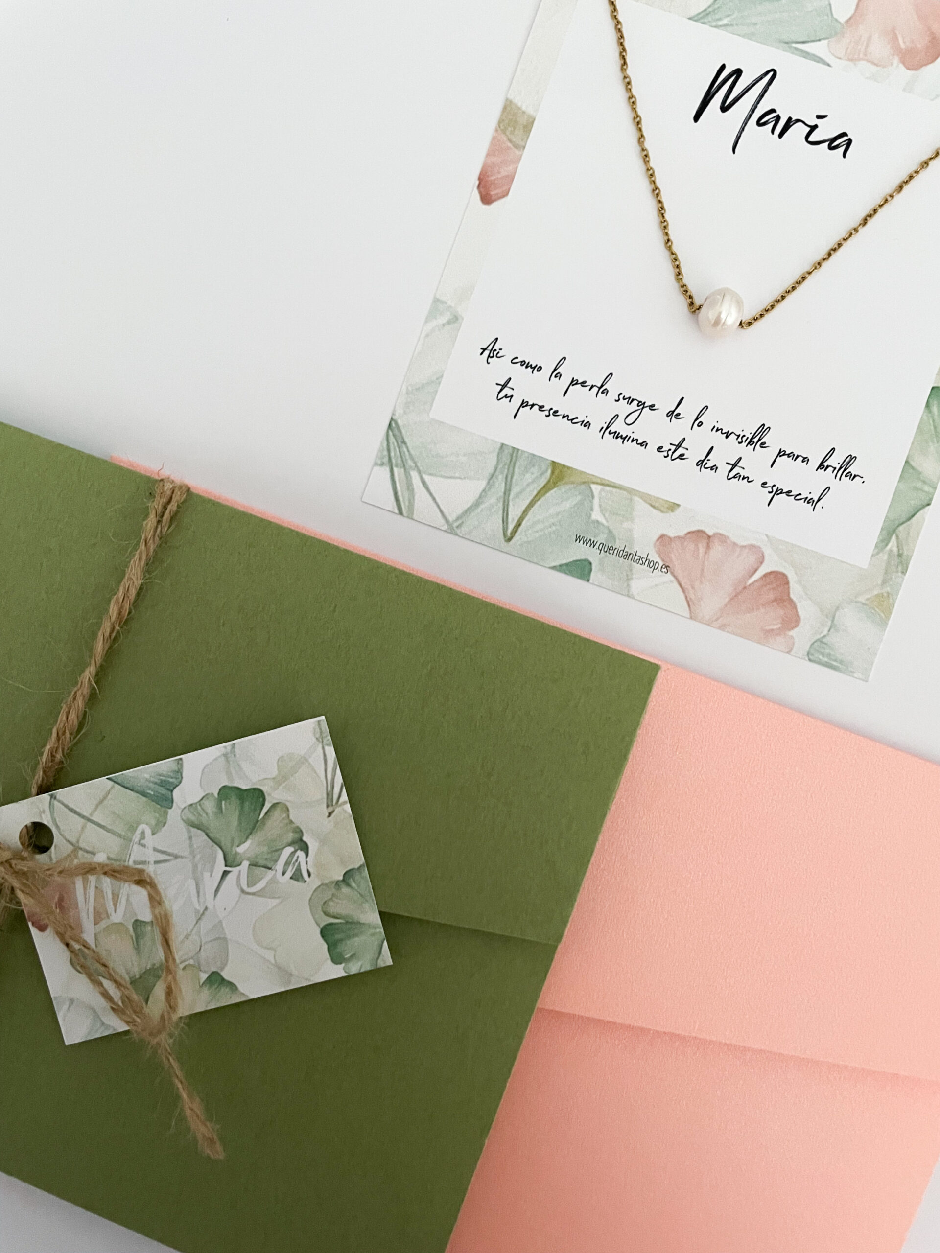 Detalle sobre verde/rosa cadena Perla - Imagen 5