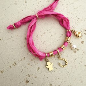 Pulsera Seda Multi Chamrs ( 4 colores)